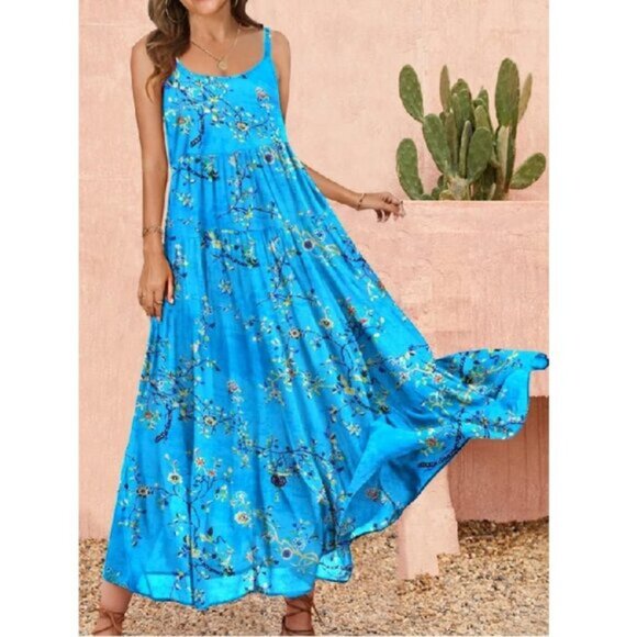 Yesno Women's Plus Size Floral Midi Dress - Picture 1 of 8